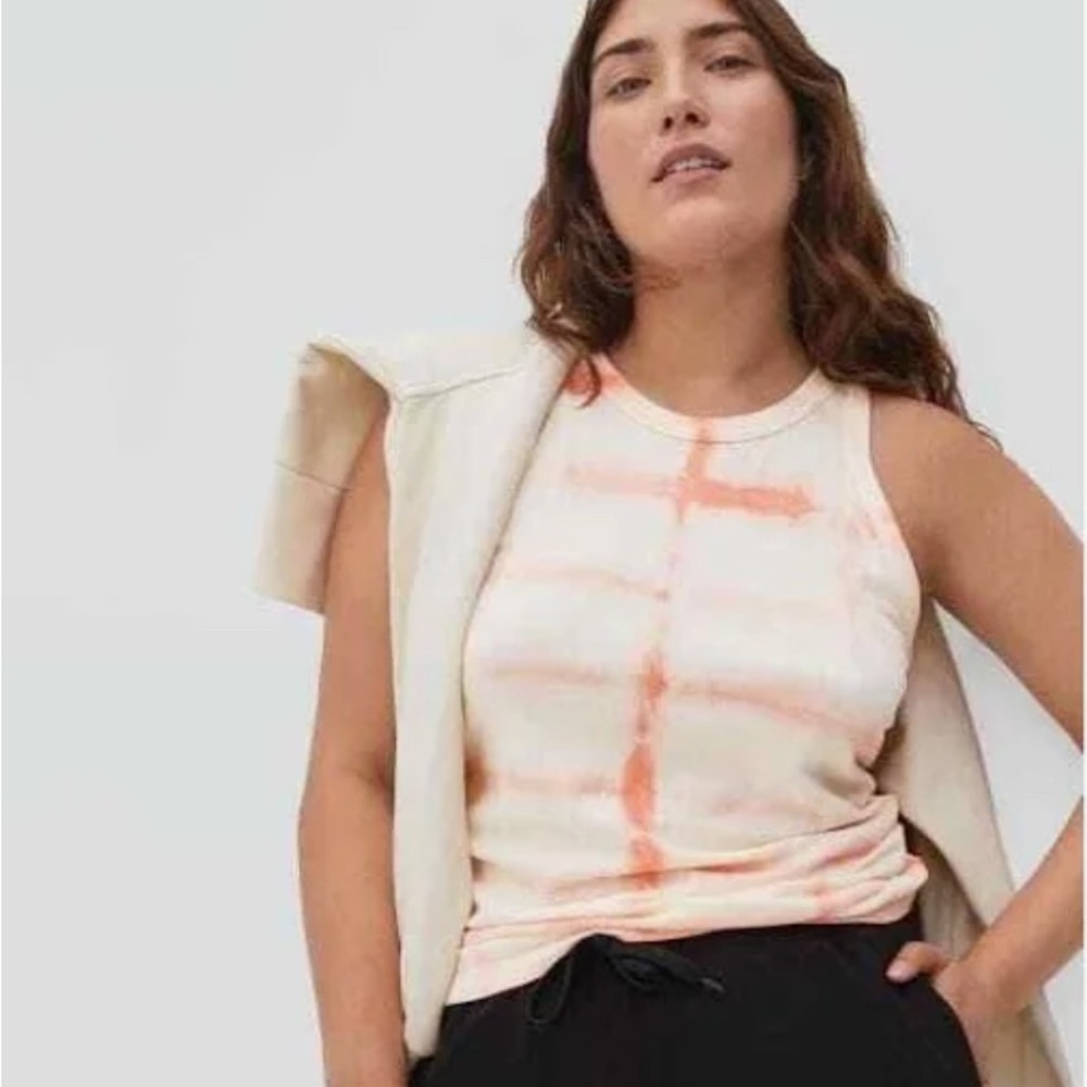 Everlane Cutaway Tank Pink Tie Dye Size XS